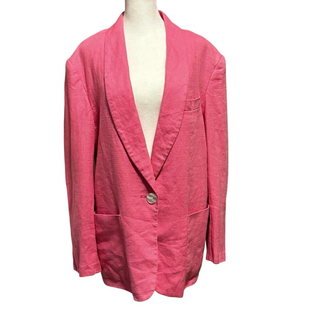 International Scene Size L Linen Blazer Bubblegum Pink Coquette Spring Preppy